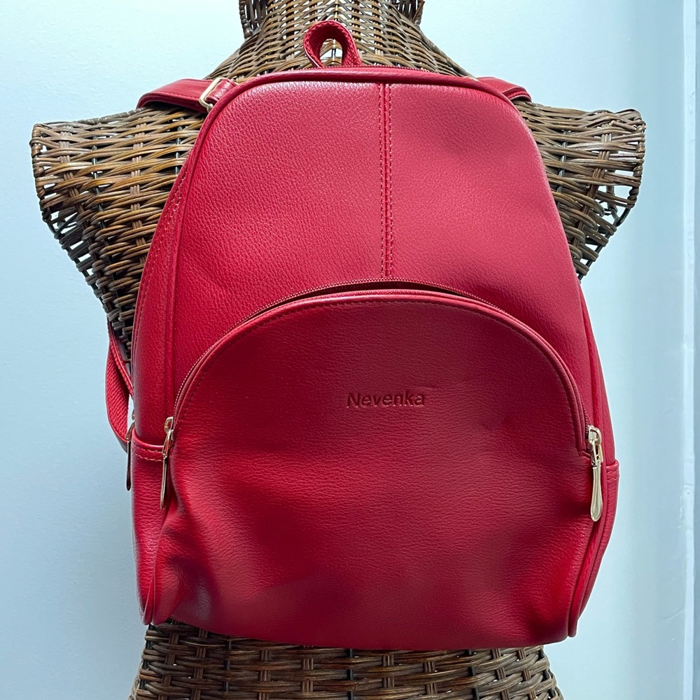 Red Nevenka Backpack Casual Shoulder Bag ❤️
